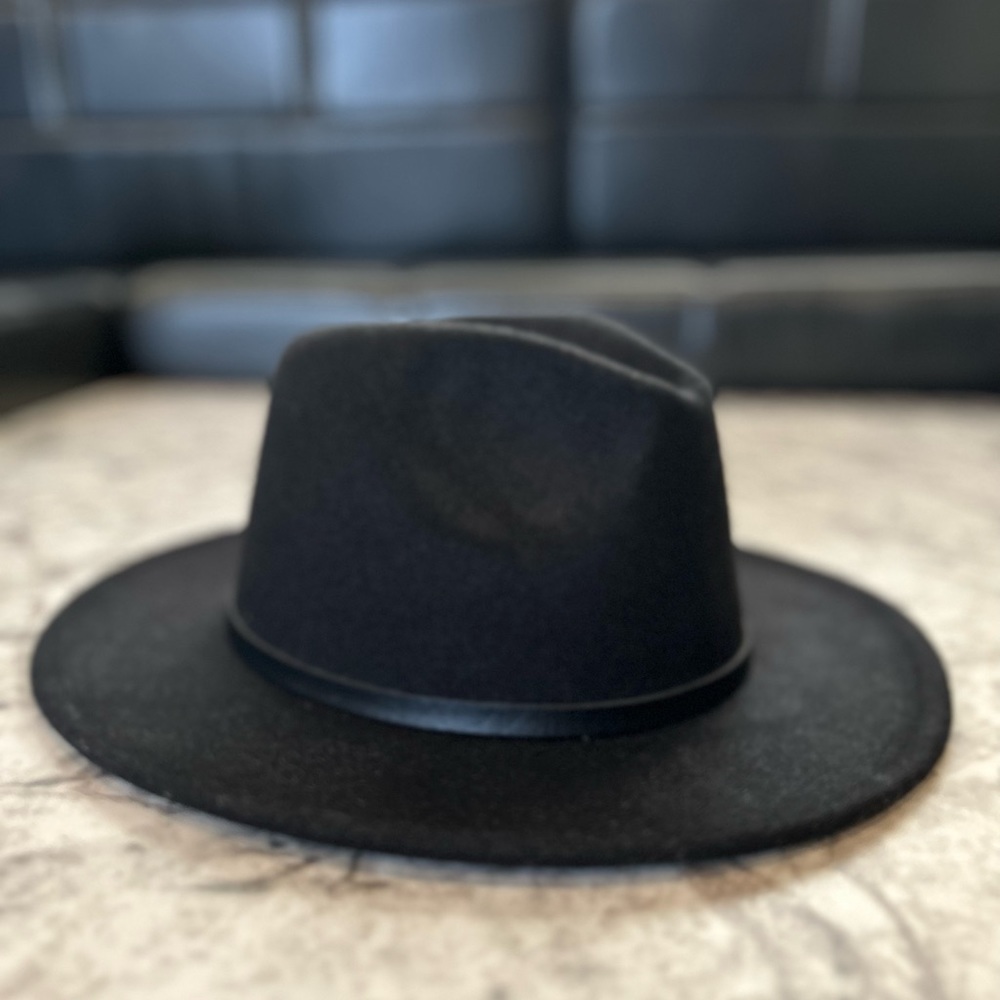Lanzom Women Lady Retro Wide Brim Floppy Panama Hat Belt Buckle Wool Fedora Hat